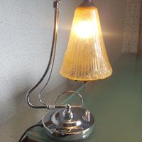 lampada vetro murano e base cromo
