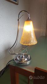 lampada vetro murano e base cromo