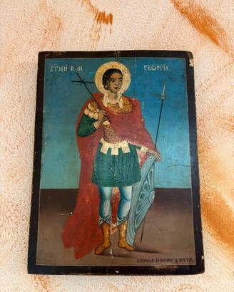 Antica icona ortodossa San Giorgio