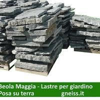 Lastre in Beola Maggia per giardino,posa su terra