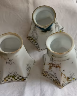 3 paralumi vintage porcellana smaltata.