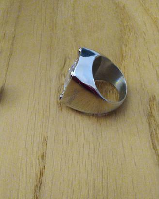 Morellato anello acciaio e cristallo 