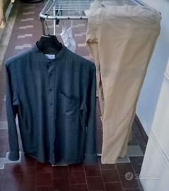 Completo Men Pants/48 Lino-Cot.+Camicia 100%Cot.42
