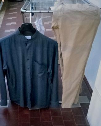 Completo Men Pants/48 Lino-Cot.+Camicia 100%Cot.42