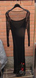 vestito da donna MANGO Night nero lungo a rete con