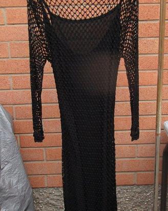 vestito da donna MANGO Night nero lungo a rete con