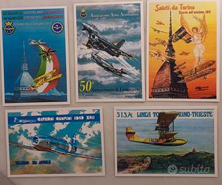 set di 5 cartoline  associazioni Aeronautica ed EI