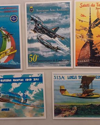 set di 5 cartoline  associazioni Aeronautica ed EI