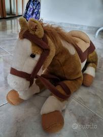 Cavallo Pony Steso Cm 60 Peluche Lelly Italiano Gi