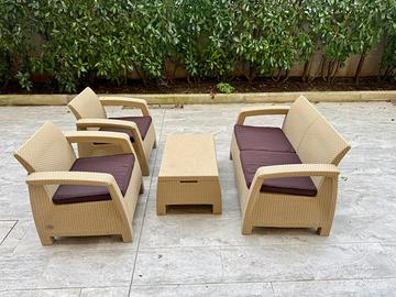 Keter Salottino Giardino Corfu Lounge Set Rattan