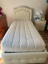 letto singolo  con cassone contenitore in legno