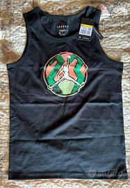 Canotta Jordan nera con stampa frontale, taglia S