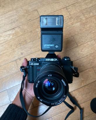 Minolta X-100 Reflex Analogica Vintage + Flash B24