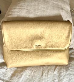 Pochette in pelle vera color oro Max&Co