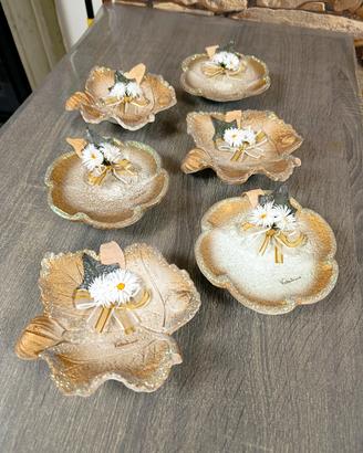 Centri tavola in ceramica glitterati 