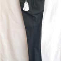 Pantalone svasato, vita bassa cotone, verde Nuovo