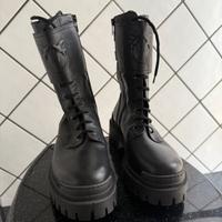 Pinko Love Birds Anfibi Mia in 100% Vera pelle