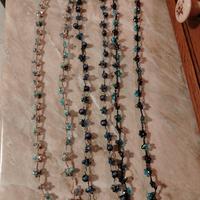 bigiotteria tessile con cristalli e filato lame 