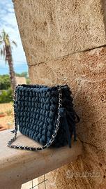 borsa fatta a mano blu