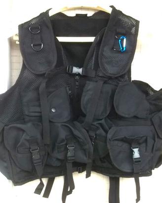 Tactical Vest nero blu Miltec originale completo