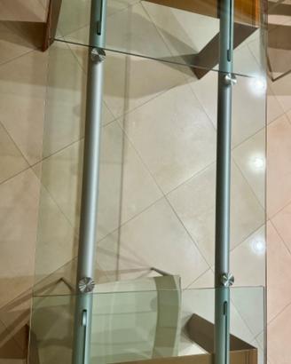 Tavolo moderno allungabile in cristallo e legno
