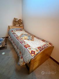 Letto singolo in legno con cassoni - Ritiro a mano