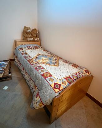 Letto singolo in legno con cassoni - Ritiro a mano