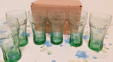 coca-cola set 6 bicchieri contour vetro verde 300c