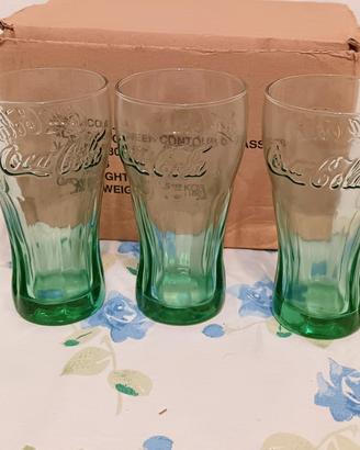 coca-cola set 6 bicchieri contour vetro verde 300c