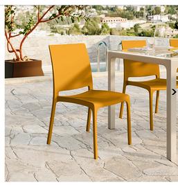 4 Sedie polipropilene senape