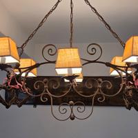 Lampadario ferro battuto