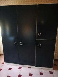 Armadio + scrivania libreria blu scuro e bianco