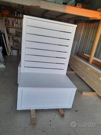 Sedute esterne Frangivento di legno bianco