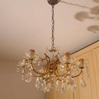 Lampadario di cristalli vintage 