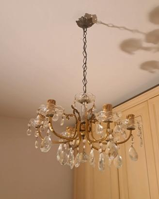 Lampadario di cristalli vintage 