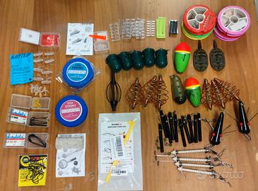 Lotto di minuteria e attrezzatura da pesca