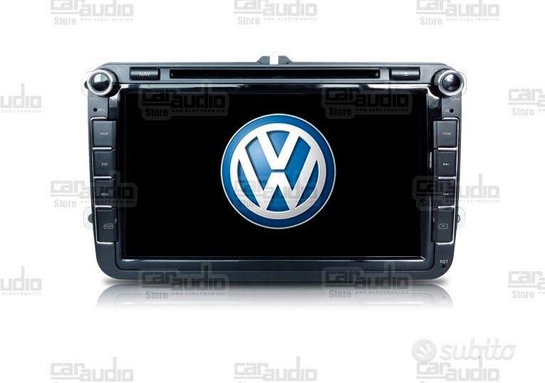 Android Autoradio 2 Din con GPS Navigatore per VW Golf 5 Polo Skoda Tiguan  Radio con Schermo da 9 Pollici Touch Screen Bluetooth Stereo Auto con WiFi