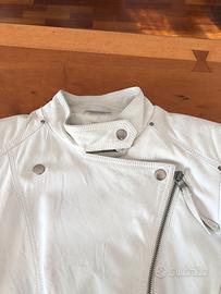 giubbotto pelle bianco