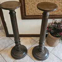 coppia colonne in legno massello