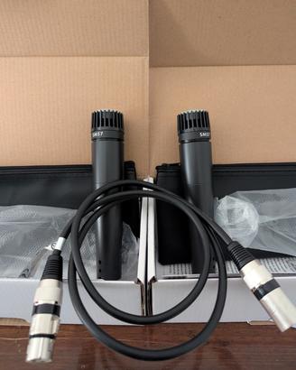Due microfoni modello Sm57 dinamici, cavo custodie