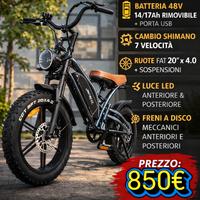 Bici Elettrica JANSNO Fat Tire 20” 48V 14/17Ah