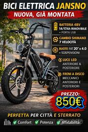 Bici Elettrica JANSNO Fat Tire 20” 48V 14/17Ah