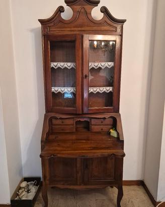 Ribalta con vetrina in legno stile classico