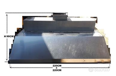 Cappa cucina prof. centrale da append. 220x220x90