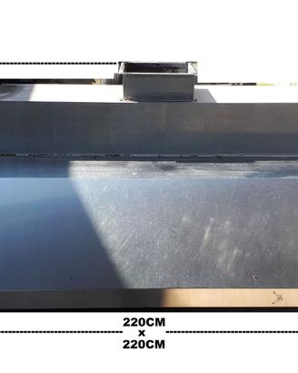 Cappa cucina prof. centrale da append. 220x220x90