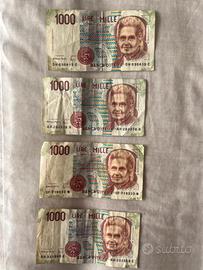 Lotto Lire italiane 58 pezzi: banconote + monete