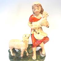 Presepe 10 cm pastore donna con pecore CARTAPESTA