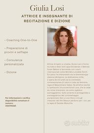 Lezioni private di recitazione e dizione