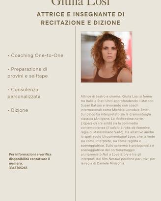 Lezioni private di recitazione e dizione