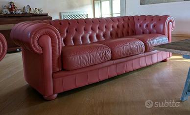 divano e poltrona vintage vera pelle
